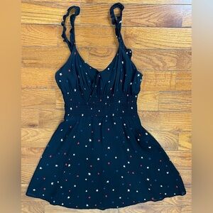 Reformation Elyse Dress Black Star Print Mini Dress Women’s Size 8 Americana